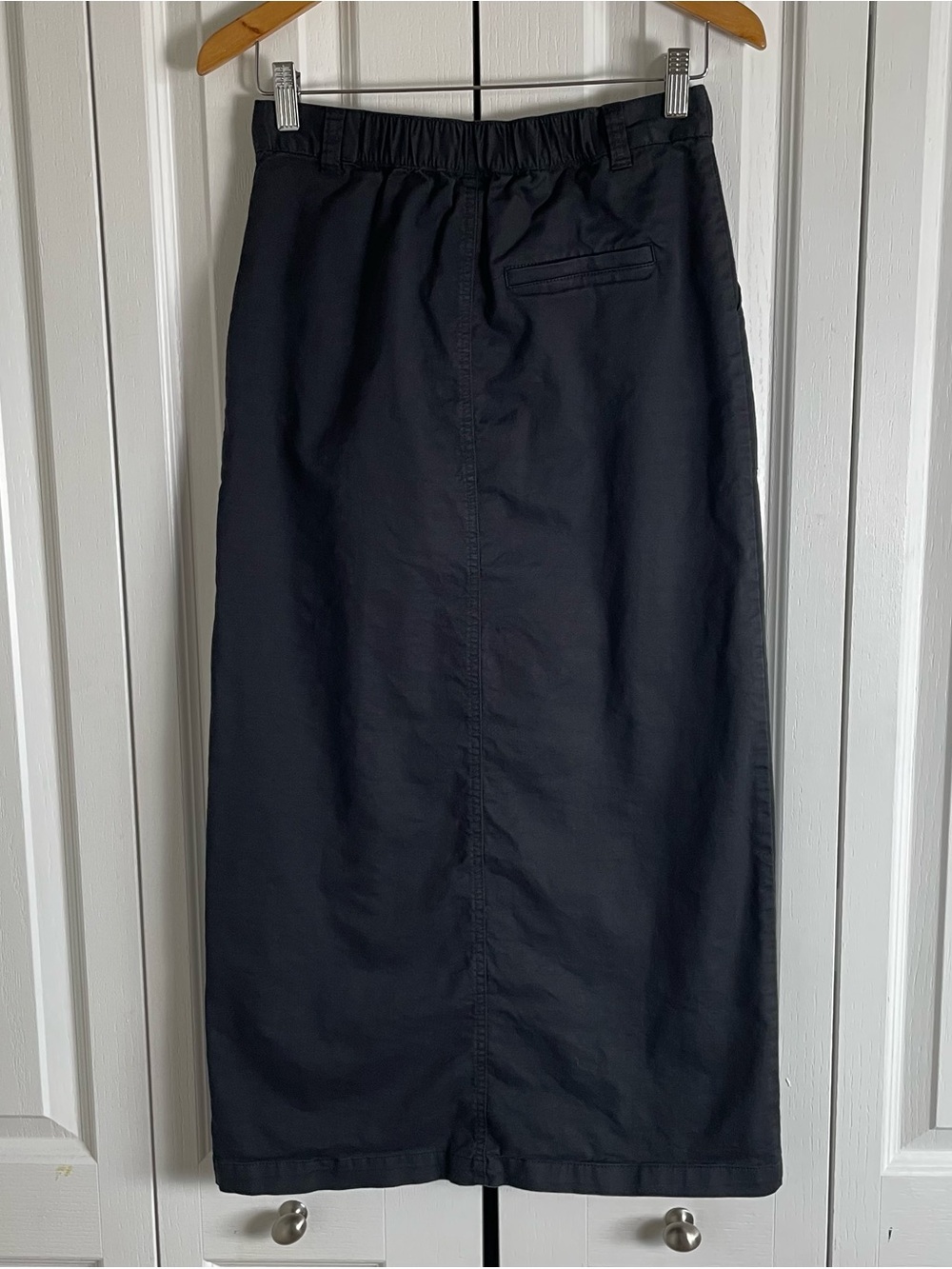 A New Day Surplus Utility Maxi Skirt Women’s S Black Split Cotton Elastic Waist - Picture 6 of 15